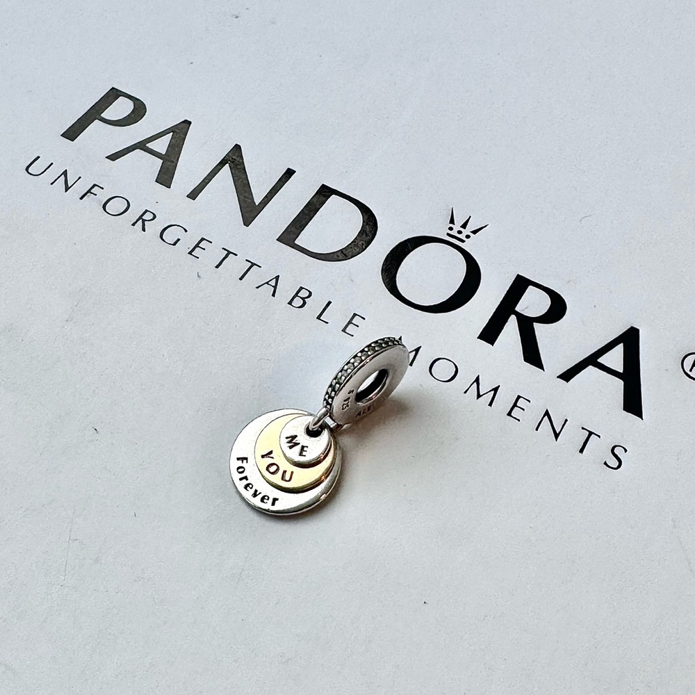 Pandora You & Me Forever TT 14k Gold & Silver Dangle